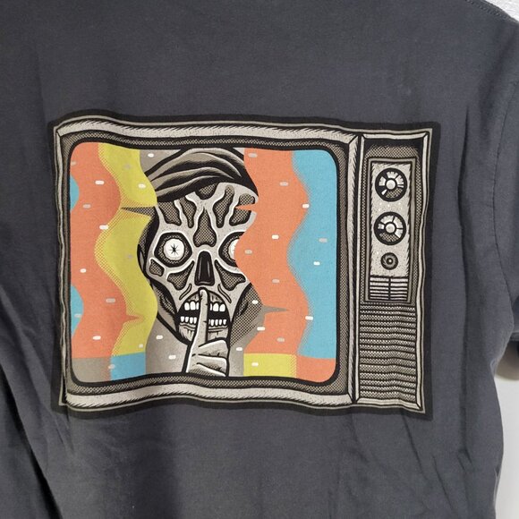 THEY LIVE Graphic T Shirt Small Gray John Carpenter MONDO Fright Rags - Picture 4 of 7